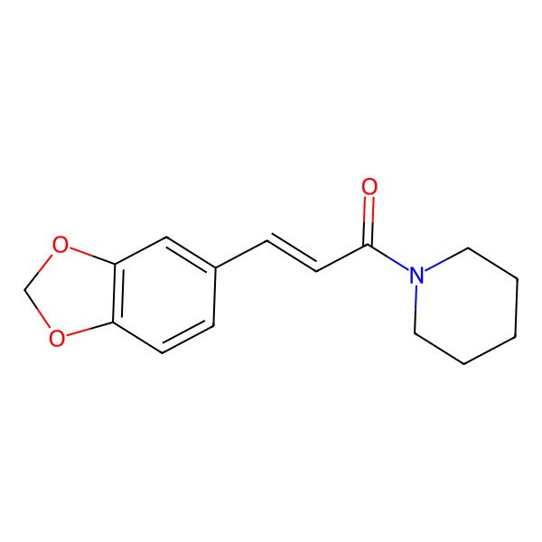 2D Structure of Piperidine, 1-(3-(1,3-benzodioxol-5-yl)-1-oxo-2-propenyl)-