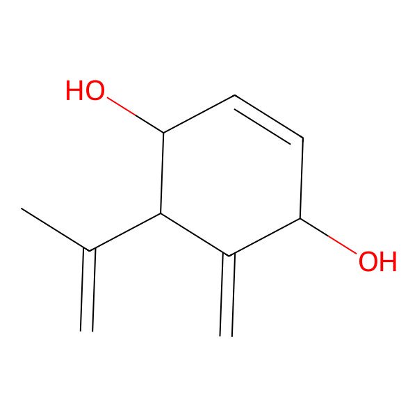 2D Structure of rel-(+)-(1R,4S,6S)-5-Methylene-6-(1-methylethenyl)-2-cyclohexene-1,4-diol