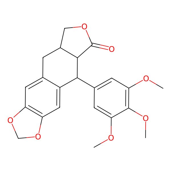 2D Structure of Podophyllotoxin, deoxy isomer