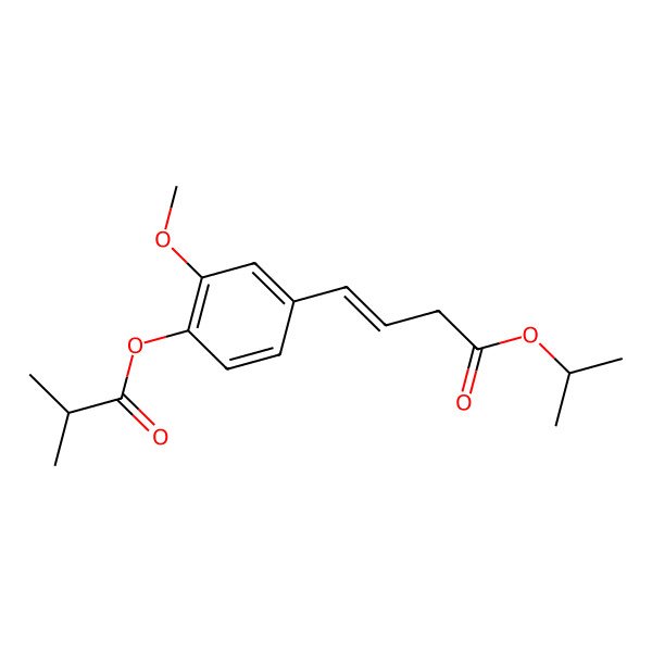 2D Structure of Propan-2-yl 4-[3-methoxy-4-(2-methylpropanoyloxy)phenyl]but-3-enoate