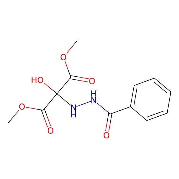 2D Structure of Propanedioic acid, (benzoylhydrazino)hydroxy-, dimethyl ester