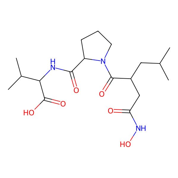 2D Structure of N-[Hydroxy(1-{2-[2-hydroxy-2-(hydroxyimino)ethyl]-4-methylpentanoyl}pyrrolidin-2-yl)methylidene]valine