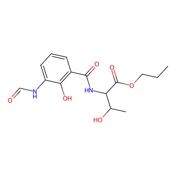 2D Structure of propyl (2S,3R)-2-[(3-formamido-2-hydroxybenzoyl)amino]-3-hydroxybutanoate