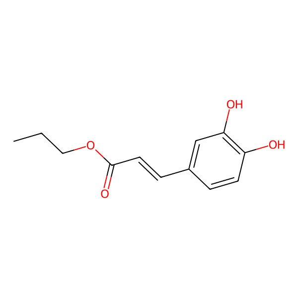 2D Structure of Propyl 3-(3,4-Dihydroxyphenyl)Acrylate