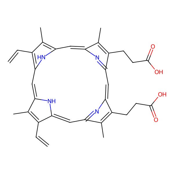 2D Structure of protoporphyrin IX