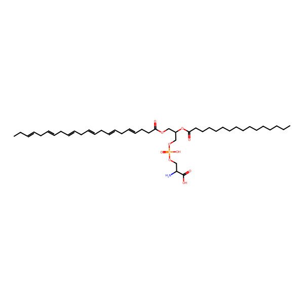 2D Structure of PS(22:6(4Z,7Z,10Z,13Z,16Z,19Z)/16:0)