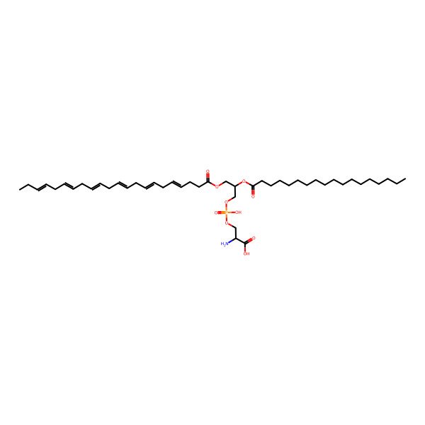 2D Structure of PS(22:6(4Z,7Z,10Z,13Z,16Z,19Z)/18:0)