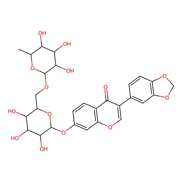 2D Structure of Pseudobaptigenin 7-rhamnoglucoside