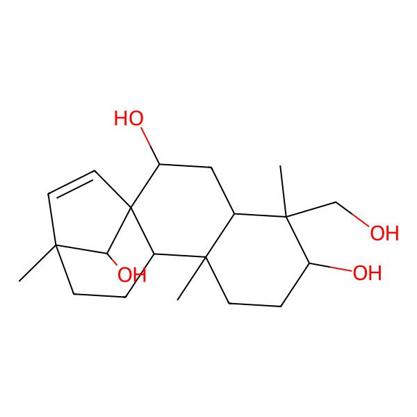 2D Structure of (1R,2S,4S,5S,6R,9R,10S,13R,16S)-5-(hydroxymethyl)-5,9,13-trimethyltetracyclo[11.2.1.01,10.04,9]hexadec-14-ene-2,6,16-triol