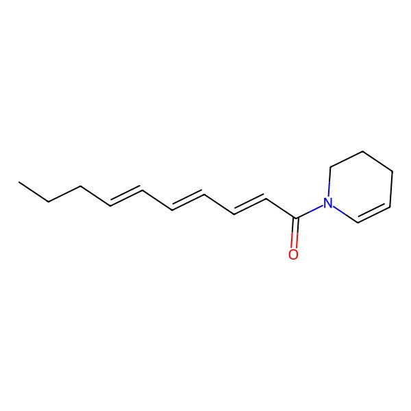2D Structure of Pyridine, 1,2,3,4-tetrahydro-1-(1-oxo-2,4,6-decatrienyl)-, (E,E,Z)-
