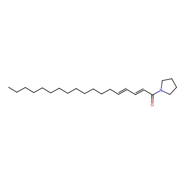 2D Structure of Pyrrolidine, 1-(1-oxo-2,4-octadecadienyl)-, (E,E)-