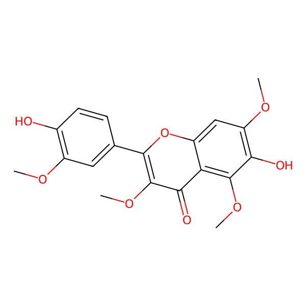 2D Structure of Quercetagetin 3,5,7,3'-tetramethyl ether 2D Structure of Quercetagetin 3,5,7,3'-tetramethyl ether