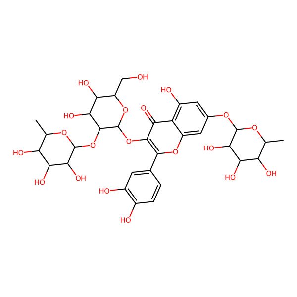 2D Structure of Quercetin-3-neohesperidoside-7-rhamnoside