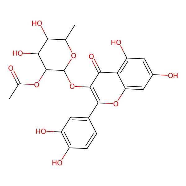 2D Structure of Quercetin 3-O-acetyl-rhamnoside