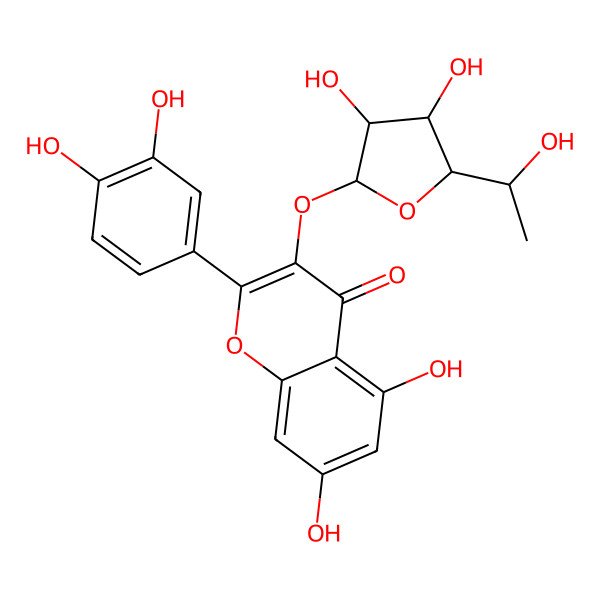 2D Structure of quercetin 3-O-alpha-L-rhamnofuranoside