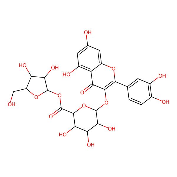2D Structure of Quercetin 3-O-xylosyl-glucuronide