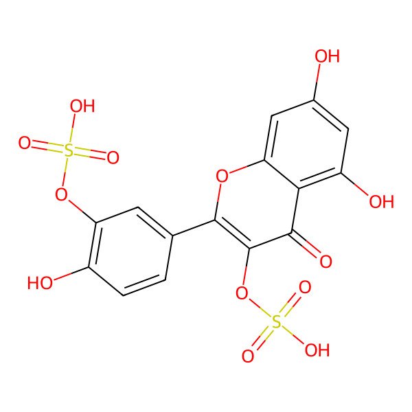 2D Structure of Quercetin 3,3'-bissulfate