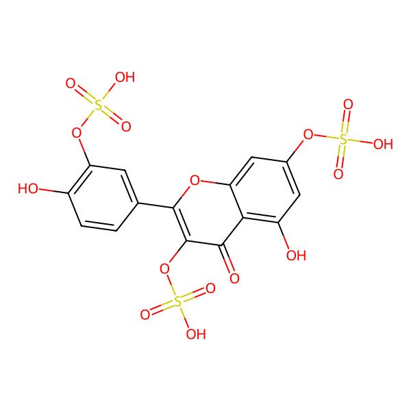 2D Structure of Quercetin 3,3',7-trissulfate 2D Structure of Quercetin 3,3',7-trissulfate