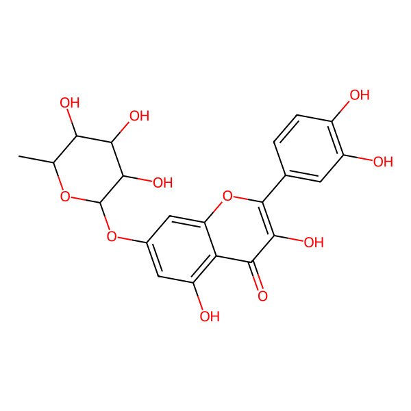 2D Structure of quercetin 7-O-alpha-D-rhamnopyranoside