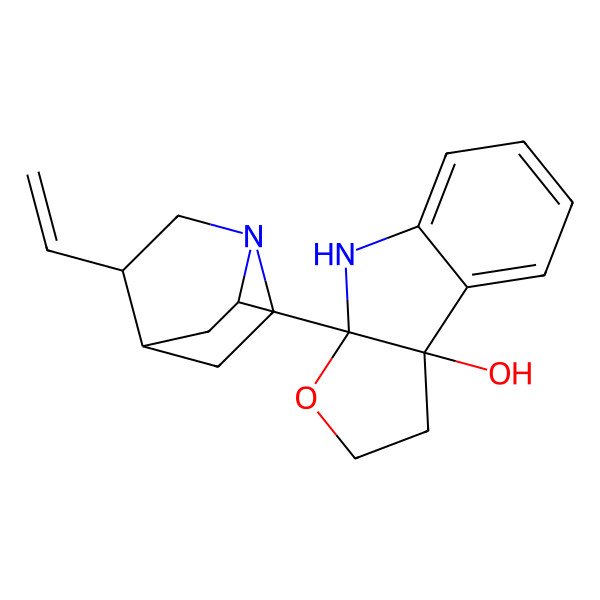 2D Structure of 3aH-Furo(2,3-b)indol-3a-ol, 8a-(5-ethenyl-1-azabicyclo(2.2.2)oct-2-yl)-2,3,8,8a-tetrahydro-