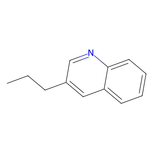 2D Structure of Quinoline, 3-propyl-