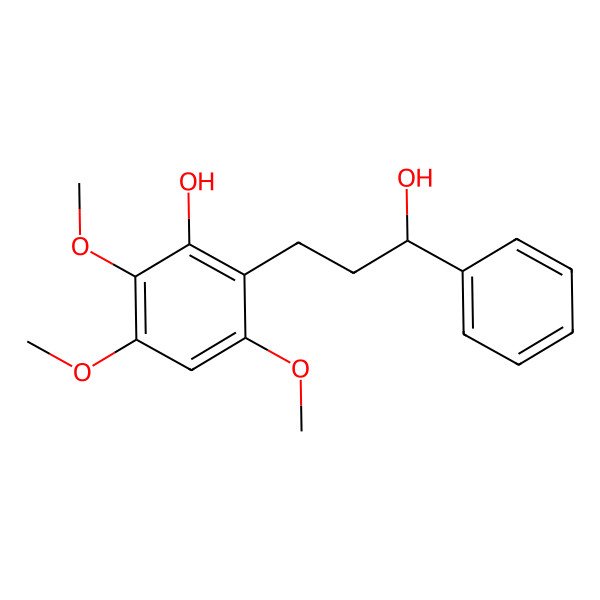 2D Structure of (r)-(+)-2-(3-Hydroxy-3-phenylpropyl)-3,5,6-trimethoxyphenol