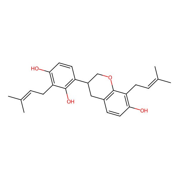 2D Structure of (R)-2',4',7-Trihydroxy-3',8-diprenylisoflavan