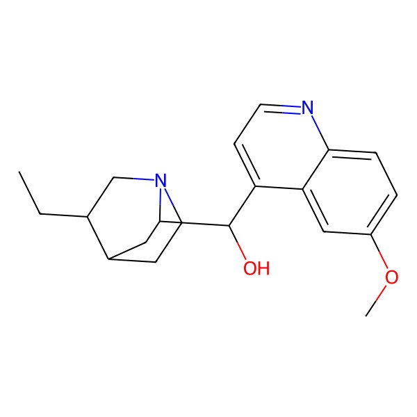 2D Structure of (R)-[(2S)-5-ethyl-1-azabicyclo[2.2.2]octan-2-yl]-(6-methoxyquinolin-4-yl)methanol