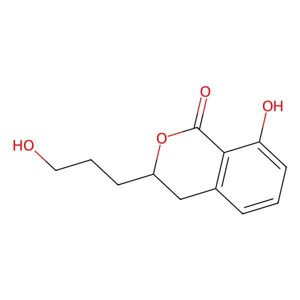 2D Structure of (R)-3-(3-hydroxypropyl)-8-hydroxy-3,4-dihydroisocoumarin