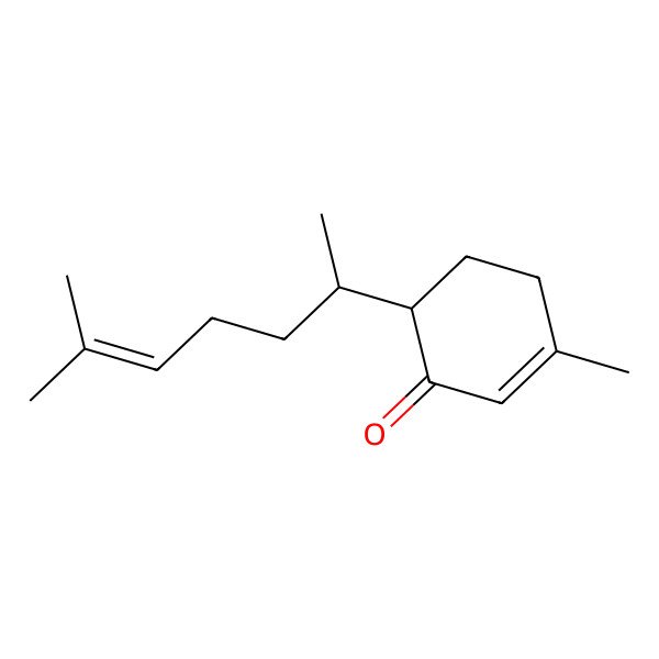 2D Structure of (R)-3-Methyl-6-((R)-6-methylhept-5-en-2-yl)cyclohex-2-enone 2D Structure of (R)-3-Methyl-6-((R)-6-methylhept-5-en-2-yl)cyclohex-2-enone