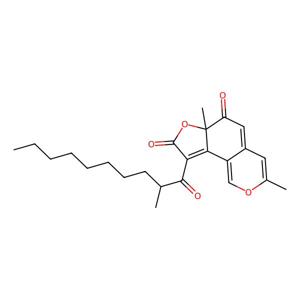 2D Structure of (R)-3,6a-Dimethyl-9-[(S)-2-methyl-1-oxodecyl]-6H-furo[2,3-h]-2-benzopyran-6,8(6aH)-dione