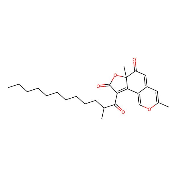 2D Structure of (R)-3,6a-Dimethyl-9-[(S)-2-methyl-1-oxododecyl]-6H-furo[2,3-h]-2-benzopyran-6,8(6aH)-dione