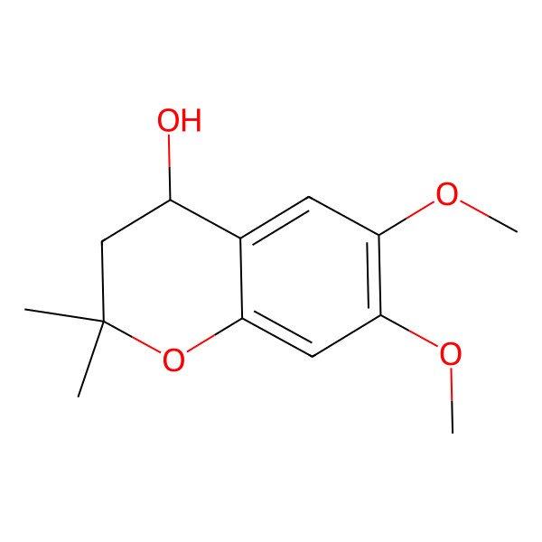 2D Structure of (R)-6,7-dimehtoxy-2,2-dimethylchroman-4-ol