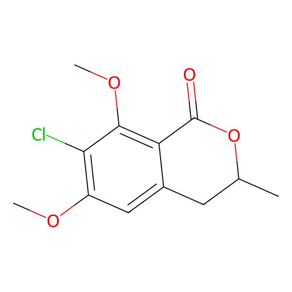 2D Structure of (R)-7-chloro-6-methoxy-8-O-methylmellein