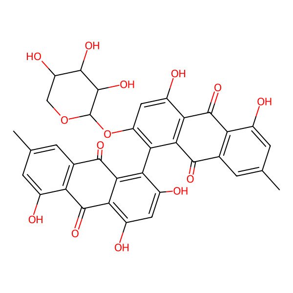 2D Structure of (R)-Skyrin 2-xyloside