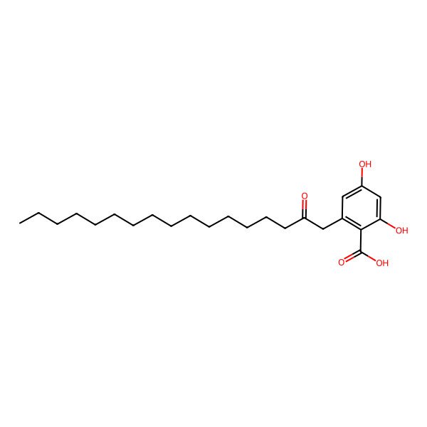2D Structure of Rac-4,6-dihydroxy-2-(2-oxoheptadecyl) benzoic acid
