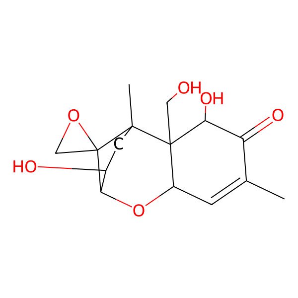 2D Structure of (1R,2R,3S,10R)-3,10-dihydroxy-2-(hydroxymethyl)-1,5-dimethylspiro[8-oxatricyclo[7.2.1.02,7]dodec-5-ene-12,2'-oxirane]-4-one