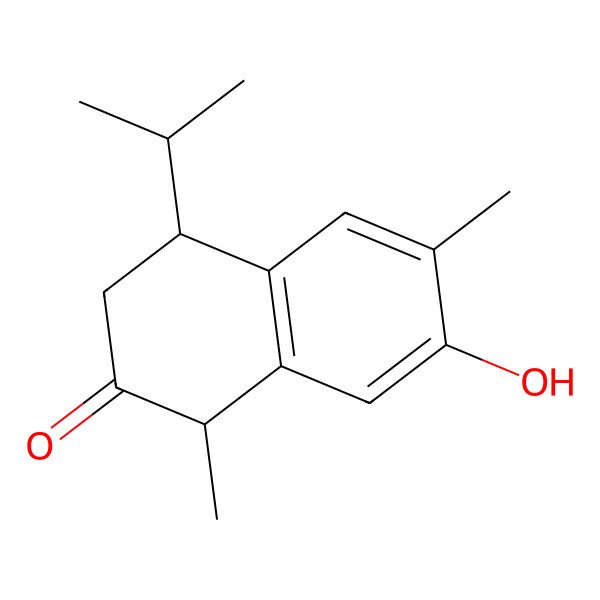 2D Structure of rel-(1R,4S)-3,4-Dihydro-7-hydroxy-1,6-dimethyl-4-(1-methylethyl)-2(1H)-naphthalenone