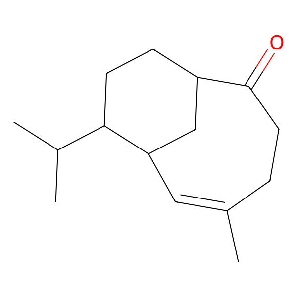 2D Structure of rel-(1R,5Z,7R,8R)-8-isopropyl-5-methylbicyclo[5.3.1]undec-5-en-2-one