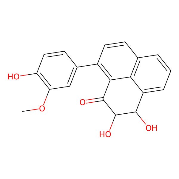 2D Structure of rel-(2R,3S)-2,3-Dihydro-2,3-dihydroxy-9-(4-hydroxy-3-methoxyphenyl)-1H-phenalen-1-one