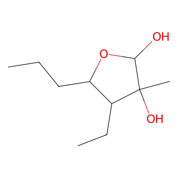 2D Structure of Rel-(2R,3S,4R,5R)-4-ethyltetrahydro-3-methyl-5-propylfuran-2,3-diol