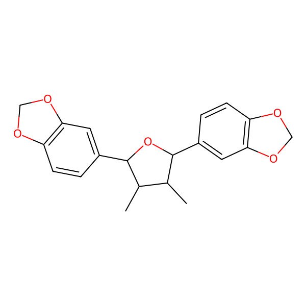 2D Structure of Rel-(8r,8'r)-dimethyl-(7s,7'r)-bis(3,4-methylenedioxyphenyl)tetrahydro-furan