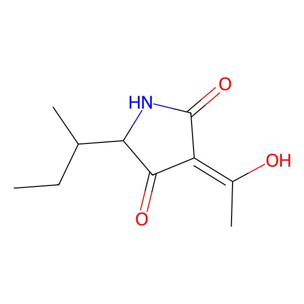 2D Structure of (3Z,5R)-5-[(2R)-butan-2-yl]-3-(1-hydroxyethylidene)pyrrolidine-2,4-dione