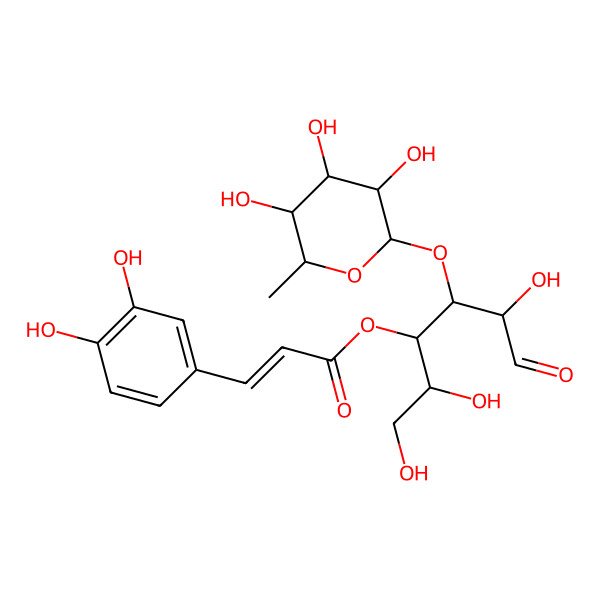 2D Structure of Rha(a1-3)[coumaroyl(3-OH)(-4)]aldehydo-All