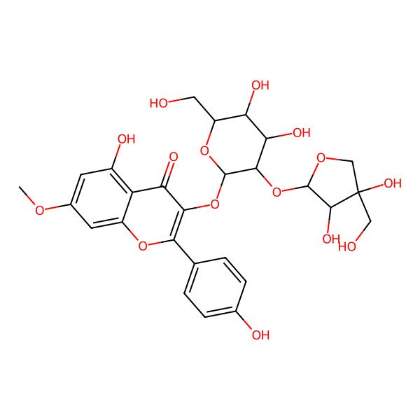 2D Structure of Rhamnocitrin 3-apiosyl-(1->2)-glucoside