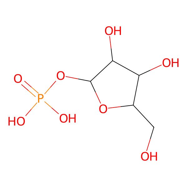 2D Structure of Ribose-1-phosphate