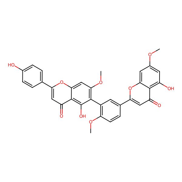 2D Structure of Robustaflavone 7,4',7''-trimethyl ether