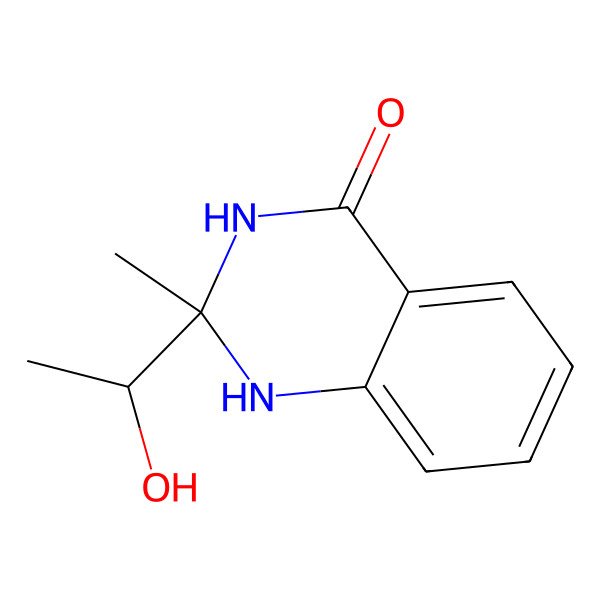 2D Structure of (R*R*)-2-(1-hydroxyethyl)-2-methyl-2,3-dihydro-1H-quinazolin-4-one