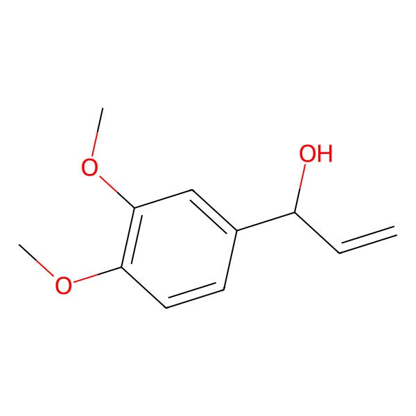 2D Structure of (S)-1-(3,4-Dimethoxyphenyl)prop-2-en-1-ol
