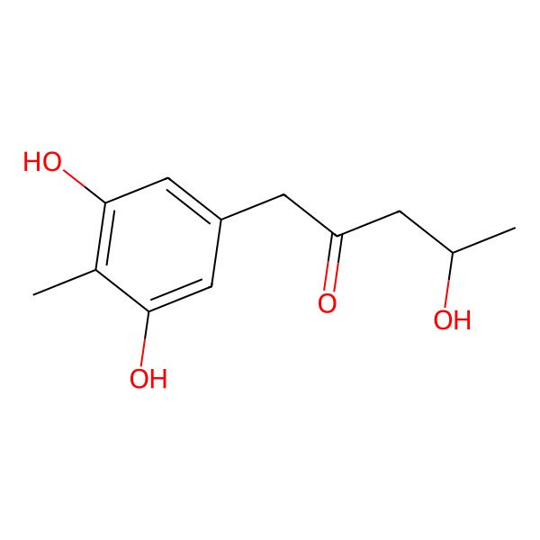 2D Structure of (S)-1-(3,5-dihydroxy-4-methylphenyl)-4-hydroxypentan-2-one